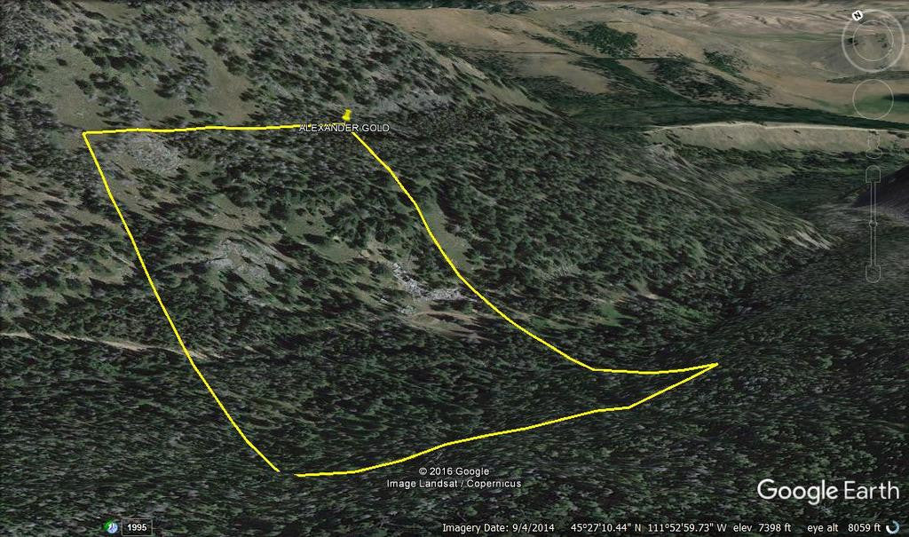 ALEXANDER GOLD Placer Mining Claim, S. Meadow Creek, Madison County, Montana