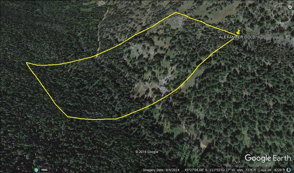 ALEXANDER GOLD Placer Mining Claim, S. Meadow Creek, Madison County, Montana