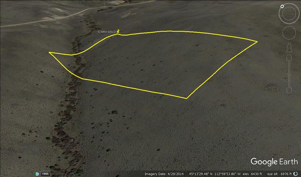 CIARA GOLD Placer Mining Claim, Taylor Creek, Beaverhead County, Montana