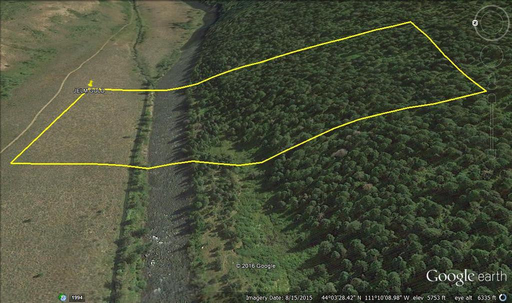 JELM GOLD, Placer Mining Claim, Falls River, Fremont County, Idaho