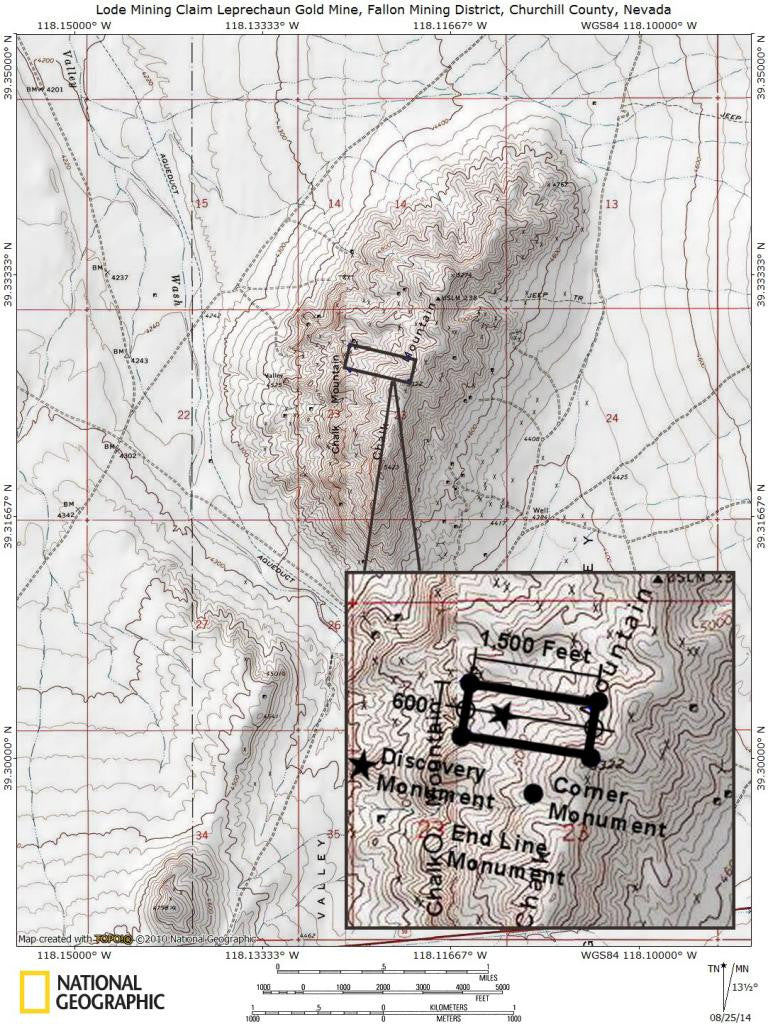LEPRECHAUN GOLD MINE, Lode Mining Claim, Fallon, Churchill County, Nevada