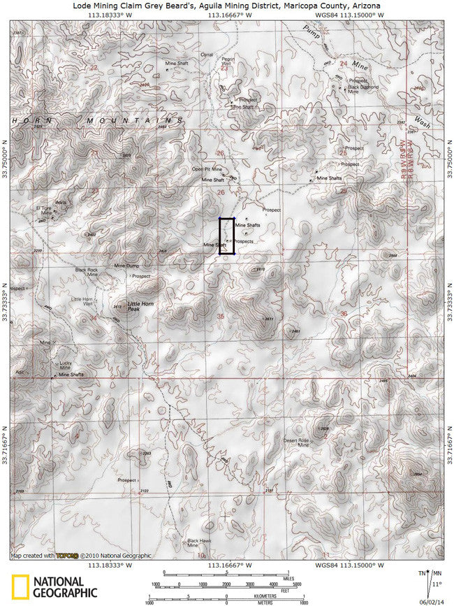 GREY BEARDS Lode Mining Claim, Aguila, Maricopa County, Arizona