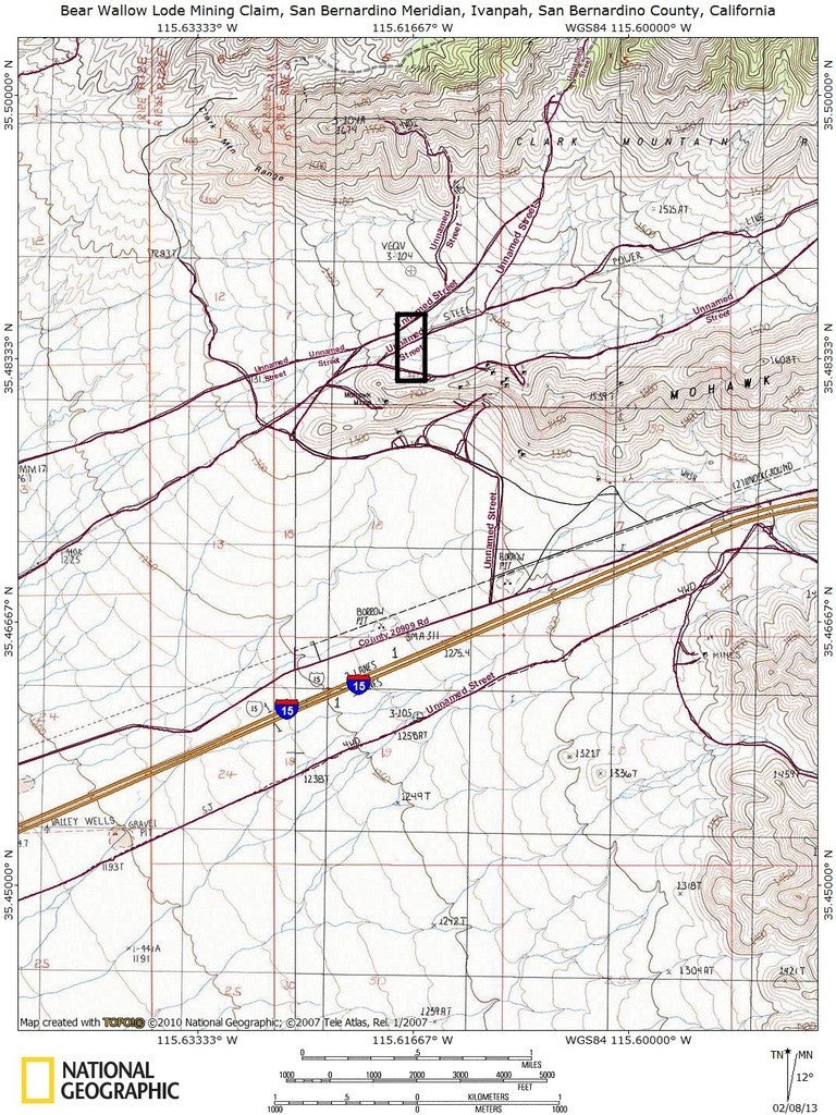 BEAR WALLOW Lode Mining Claim, Ivanpah, San Bernardino County, California