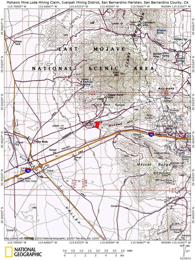 MOHAWK MINE Lode Mining Claim, Ivanpah, San Bernardino County, California
