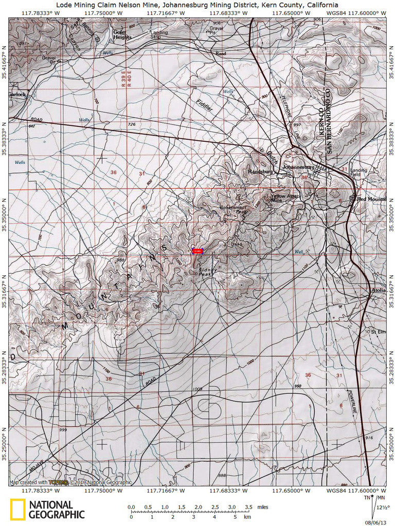 NELSON Lode Mining Claim, Johannesburg District, Kern County, California