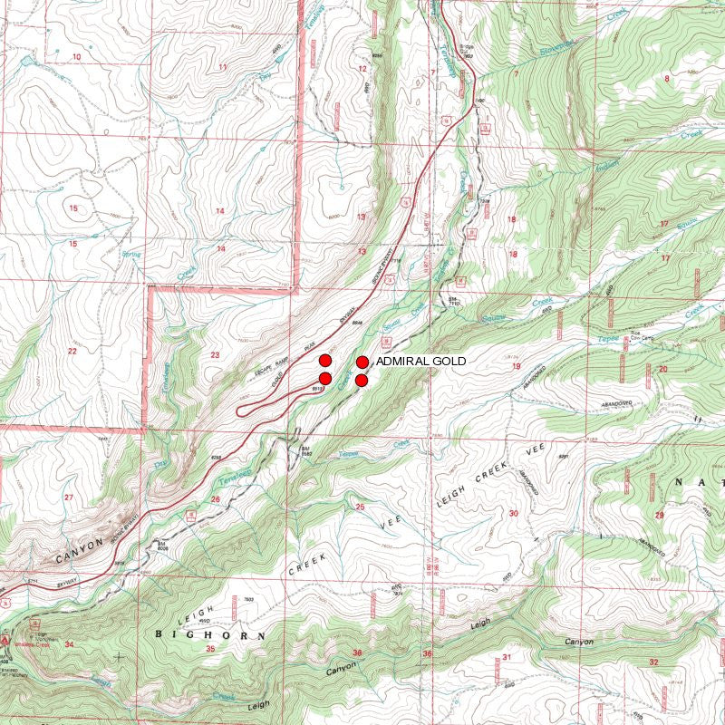 ADMIRAL GOLD Placer Mining Claim, Tensleep Creek, Washakie County, Wyoming