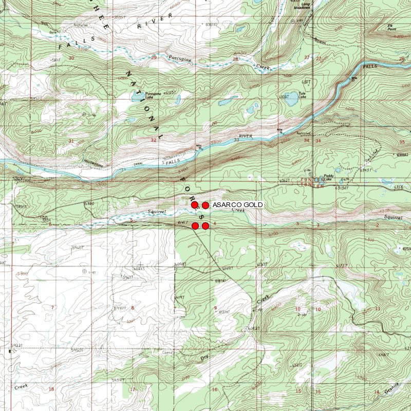ASARCO GOLD Placer Mining Claim, Squirrel Creek, Fremont County, Idaho