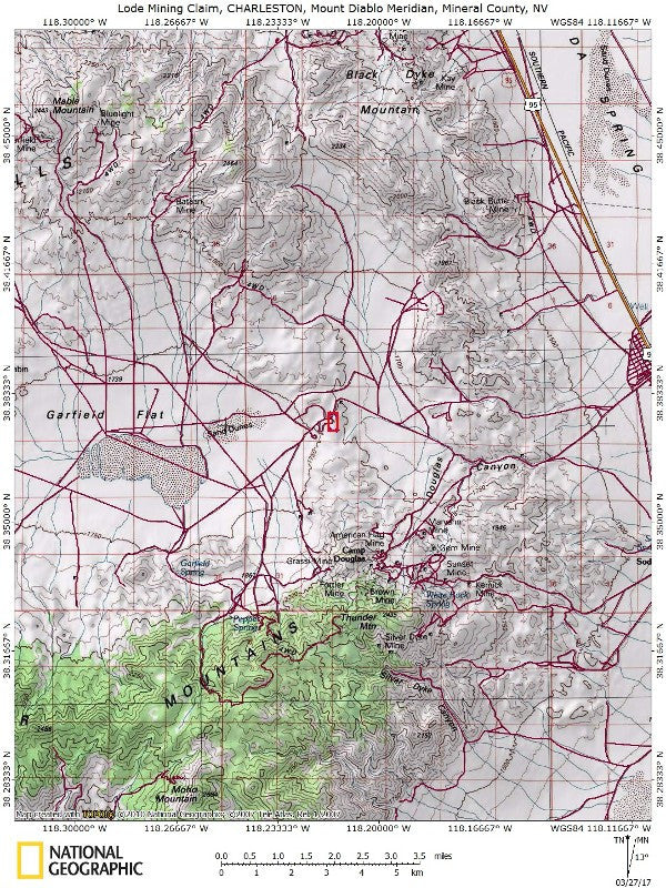 CHARLESTON MINE Lode Mining Claim, Fitting District, Mineral County, Nevada