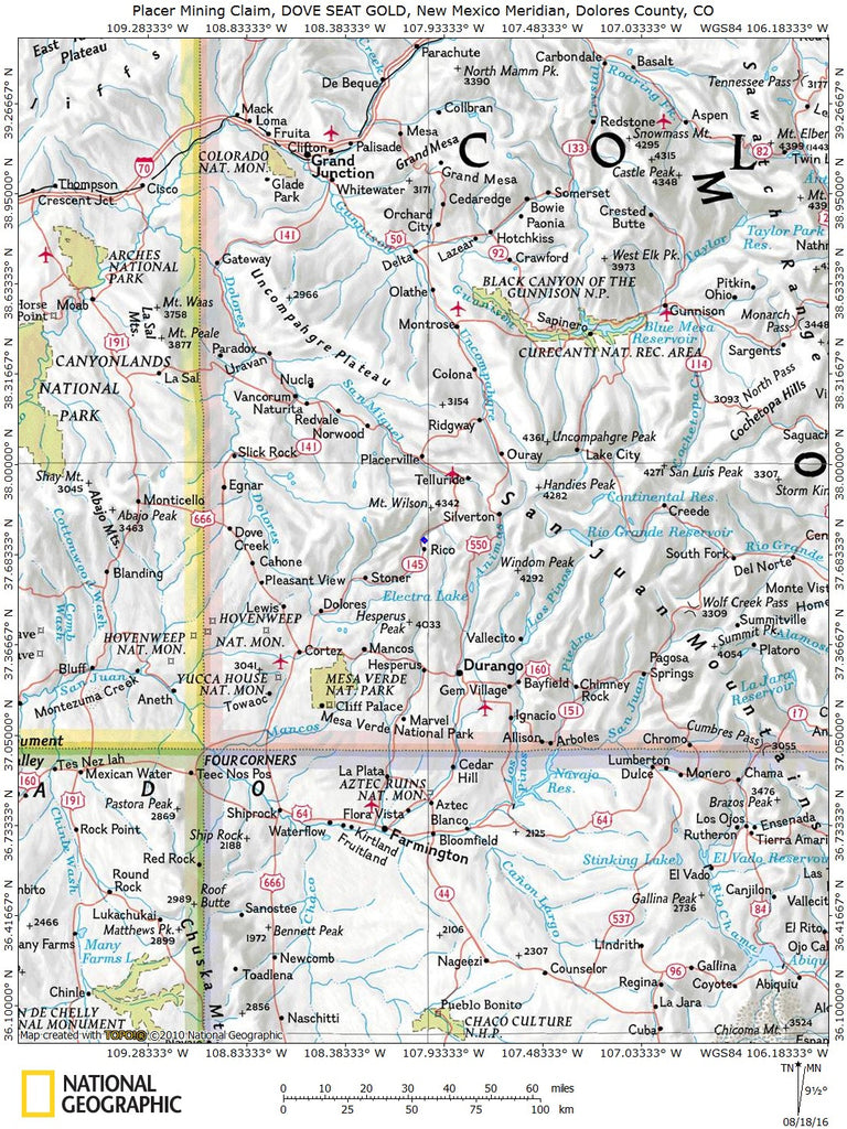 DOVE SEAT GOLD Placer Mining Claim, Dolores River, Dolores County, Colorado