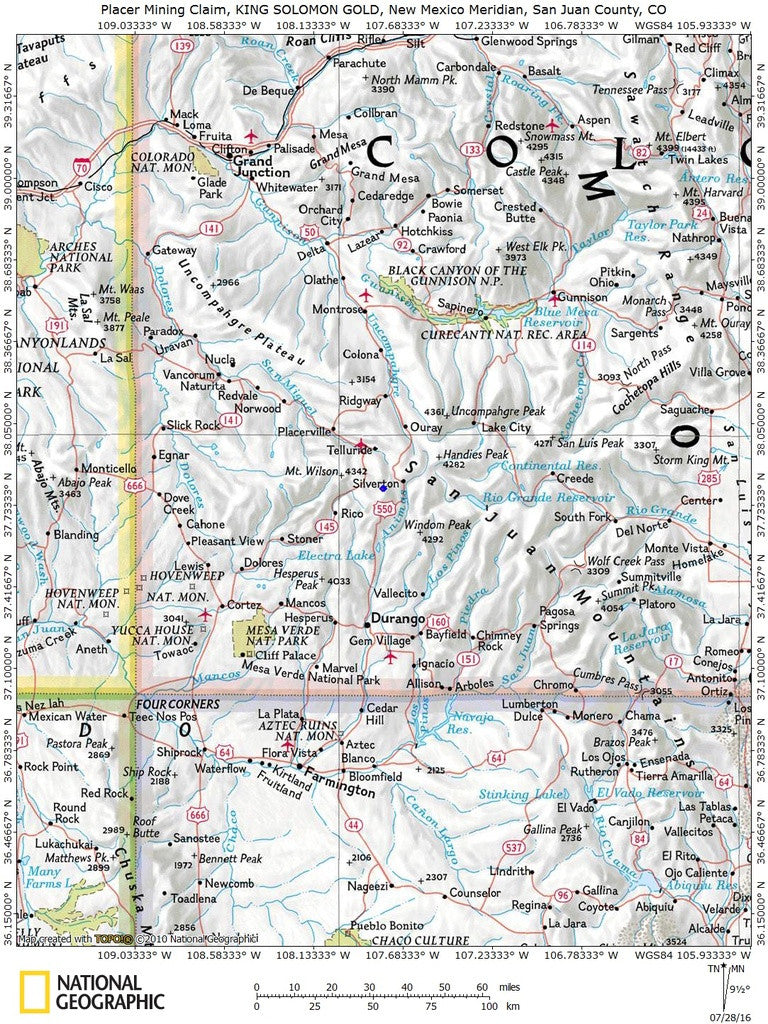 KING SOLOMON GOLD Placer Mining Claim, S. Fork Mineral Creek, San Juan County, Colorado