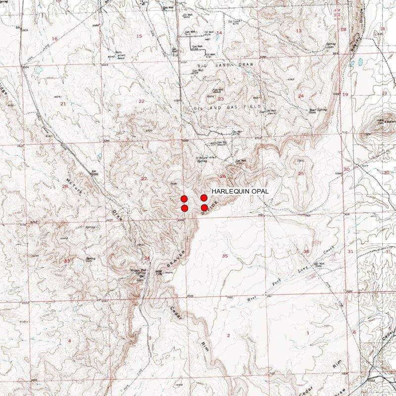 HARLEQUIN OPAL, Placer Mining Claim, Cedar Rim, Fremont County, Wyoming