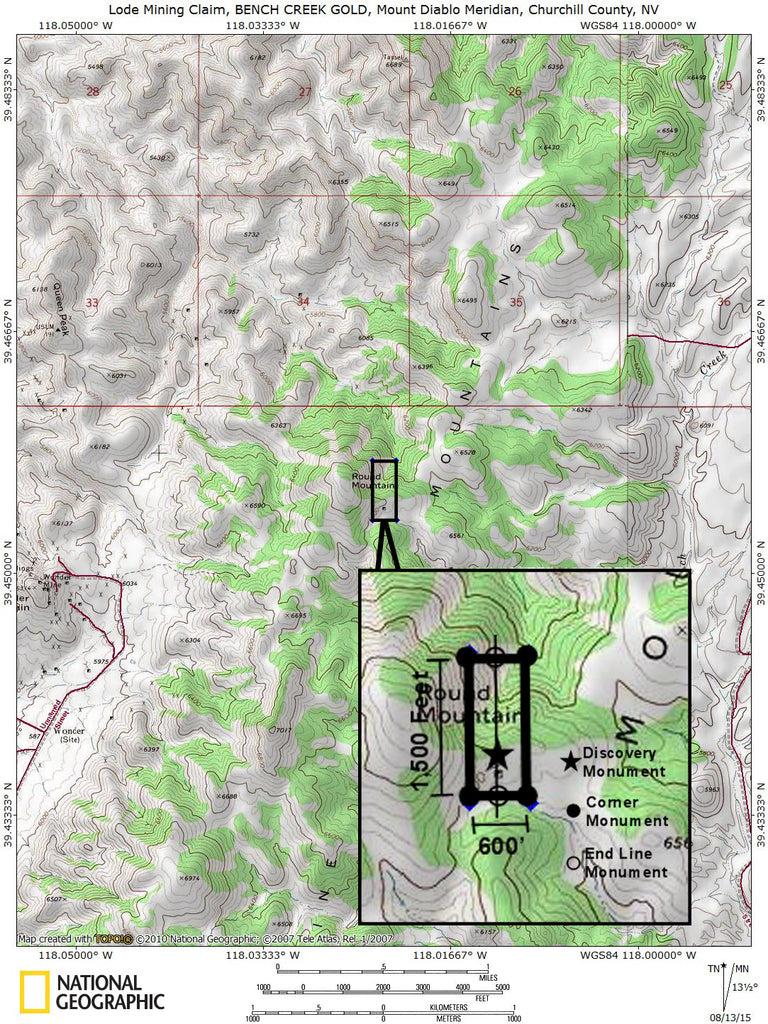 BENCH CREEK GOLD, Lode Mining Claim, Chalk Mountain, Churchill County, Nevada