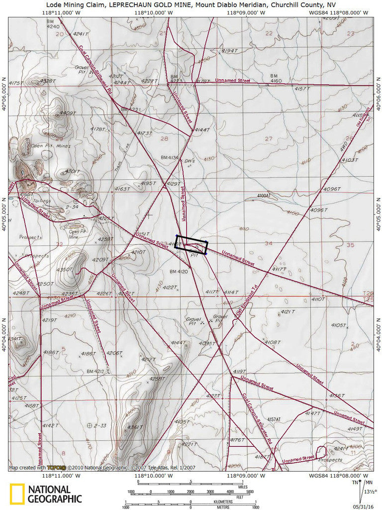 LEPRECHAUN GOLD MINE, Lode Mining Claim, Fallon, Churchill County, Nevada
