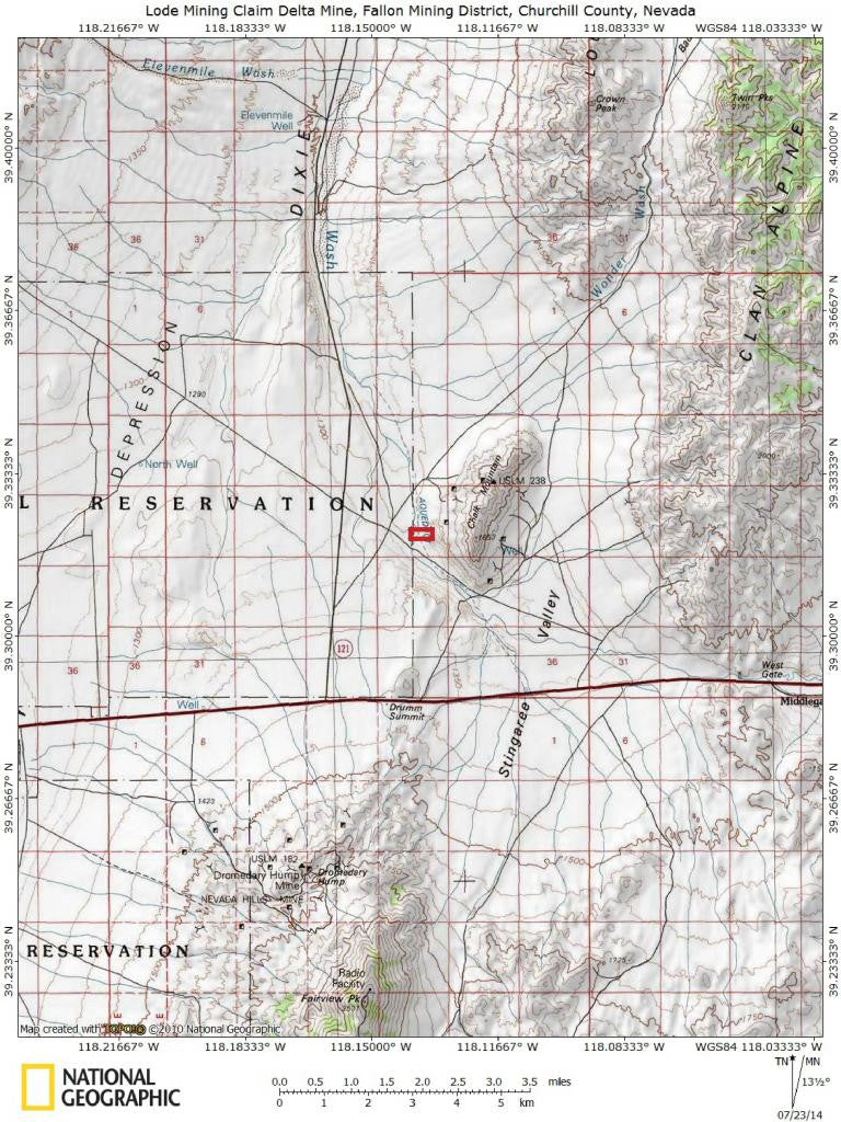 DELTA MINE, Lode Mining Claim, Fallon, Churchill County, Nevada