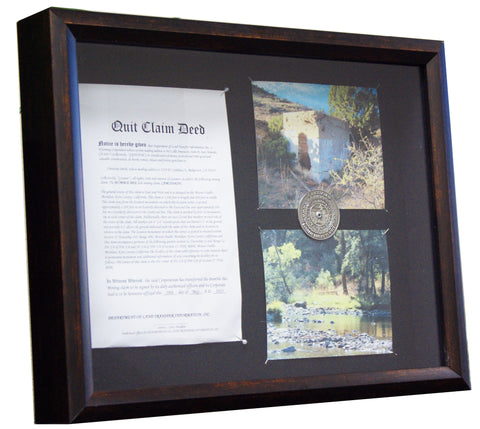 Framed Commemorative Display of Your Claim